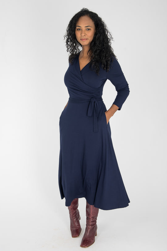Ready to go midi jersey dress - Navy Blue
