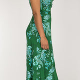 Ruffle wrap midi jersey dress - Green