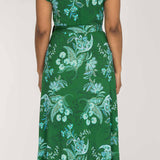 Ruffle wrap midi jersey dress - Green