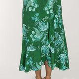 Ruffle wrap midi jersey dress - Green