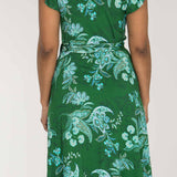 Ruffle wrap short jersey dress - Green