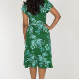 Ruffle wrap short jersey dress - Green