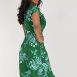 Ruffle wrap short jersey dress - Green