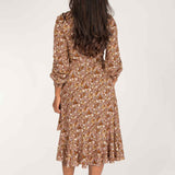 Ruffle wrap short jersey dress - Nougat