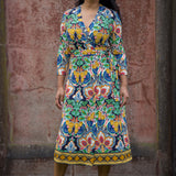 Slim wrap midi jersey dress - Navy folklore