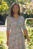 Slip-On wrap short jersey dress - Blue folklore