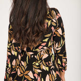 Slip-On wrap short jersey dress - Black printed