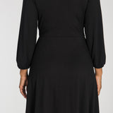 Slip-On wrap short jersey dress - Black