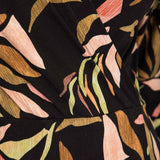 Slip-On wrap midi jersey dress - Black printed