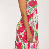 Soft flourish short jersey dress - Red flowers