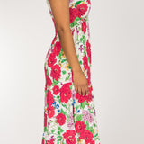 Soft flourish midi jersey dress - Red flowers