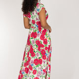 Soft flourish midi jersey dress - Red flowers