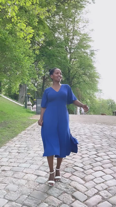Nina jersey dress - Cobolt Blue - Koboltblå klänning i trikå