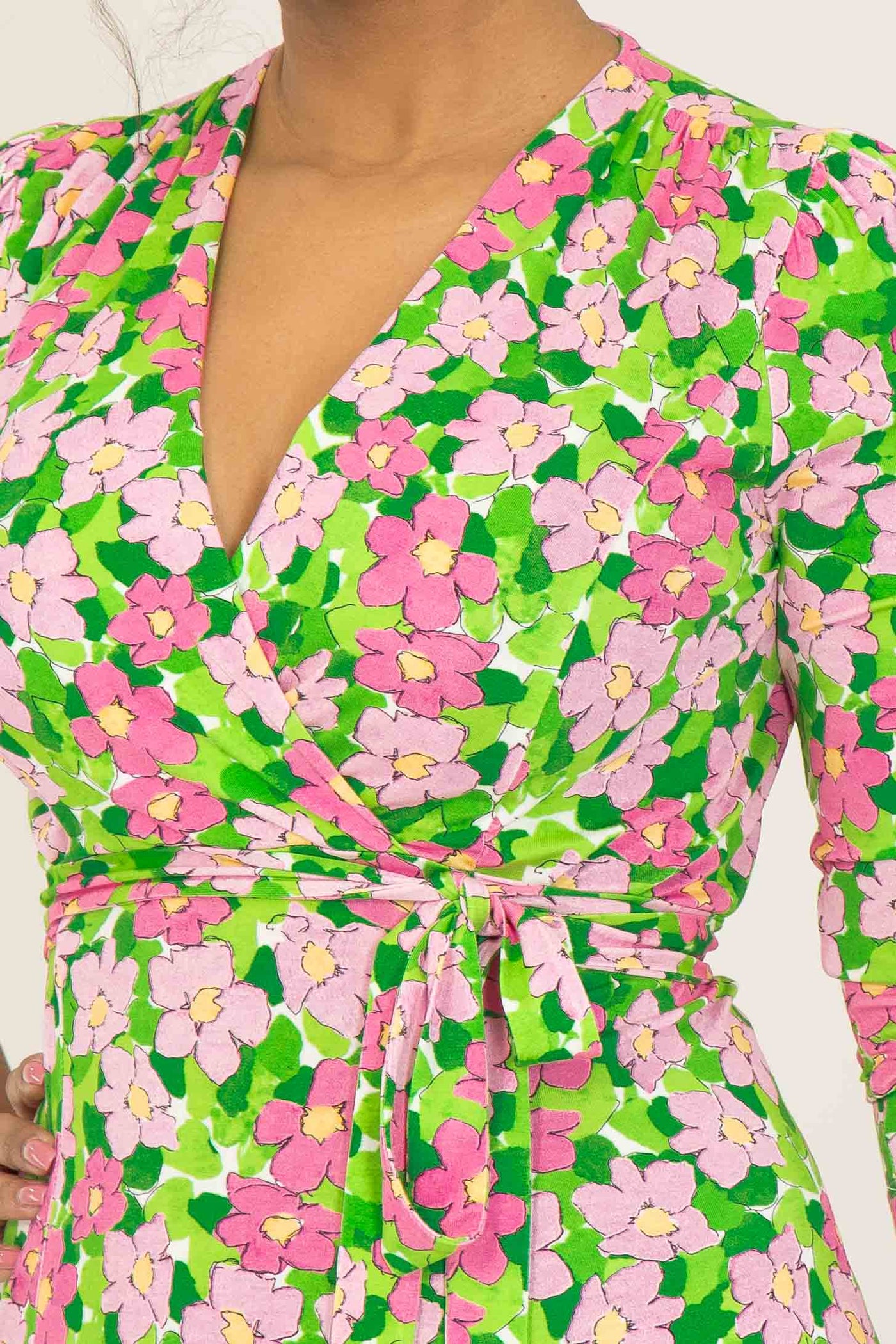 Essential printed short jersey dress - Pink flower - Mönstrad klänning i trikå