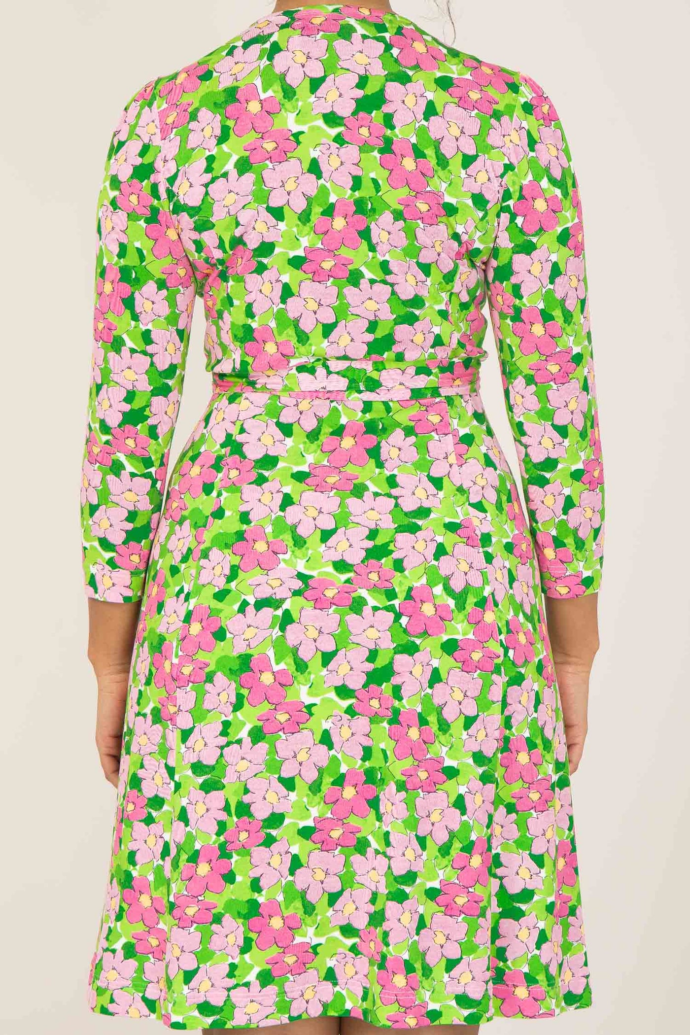 Essential printed short jersey dress - Pink flower - Mönstrad klänning i trikå