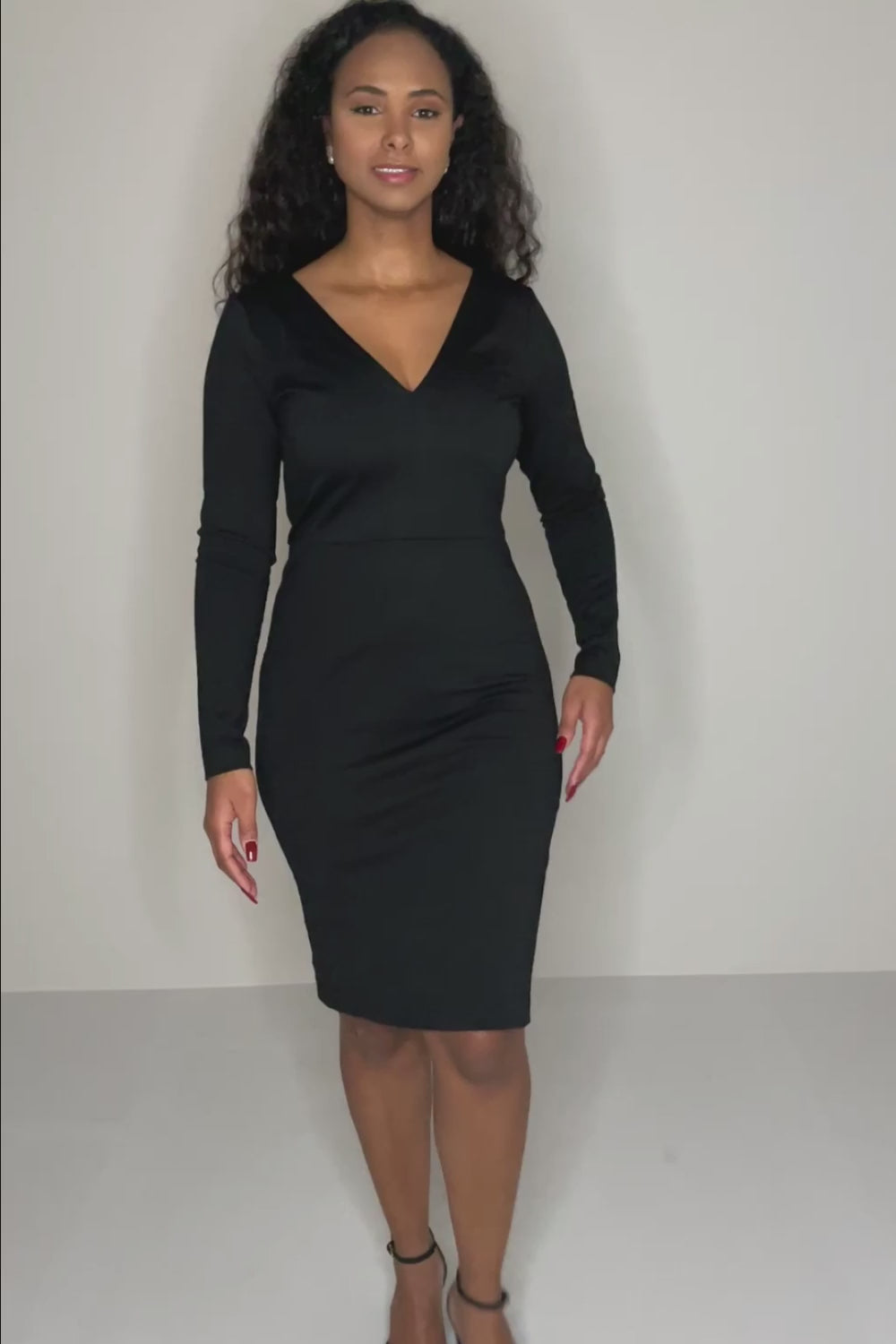 Heavy jersey penn skirt dress - Black - Svart, stretchig fodralklänning
