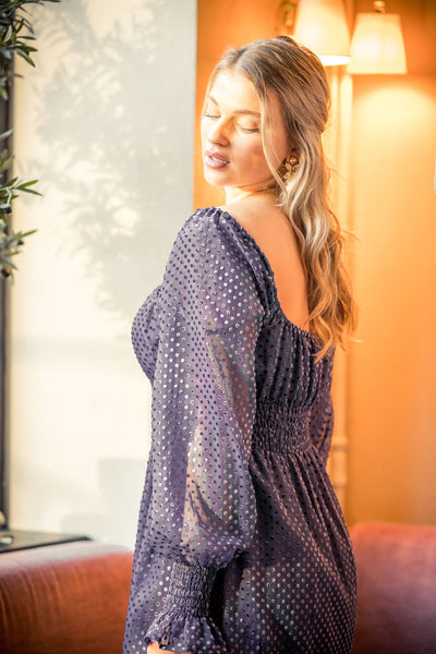 Precious chiffon dress - Lilac - Prickig klänning i chiffong